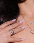 Crystal Crown Baguette Ring