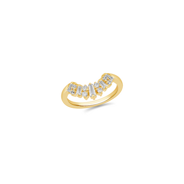 Crystal Crown Baguette Ring