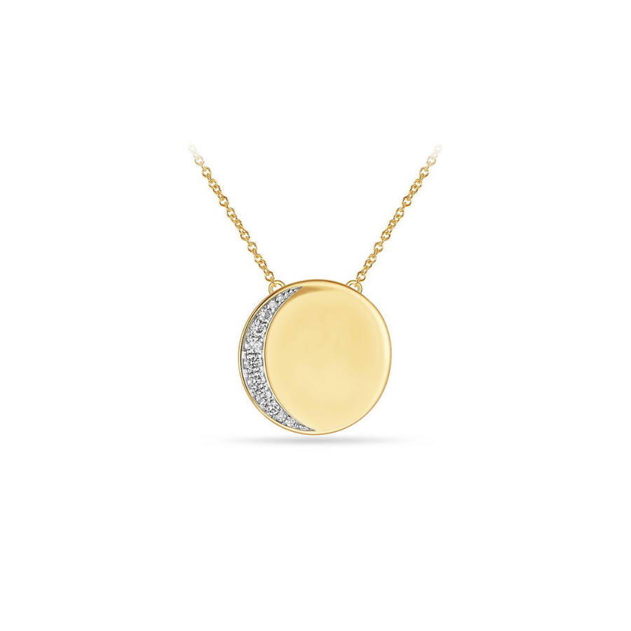 Celestial Moon Disc Necklace